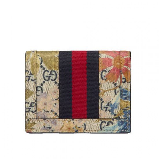 Ophidia GG Flora card case wallet