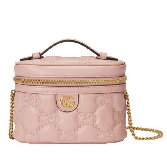 GG Matelasse top handle mini bag pink