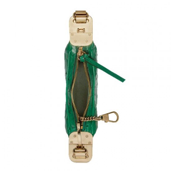 Gucci Attache ostrich mini bag green