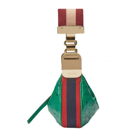 Gucci Attache ostrich mini bag green