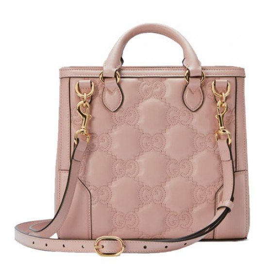 GG matelasse mini top handle bag pink