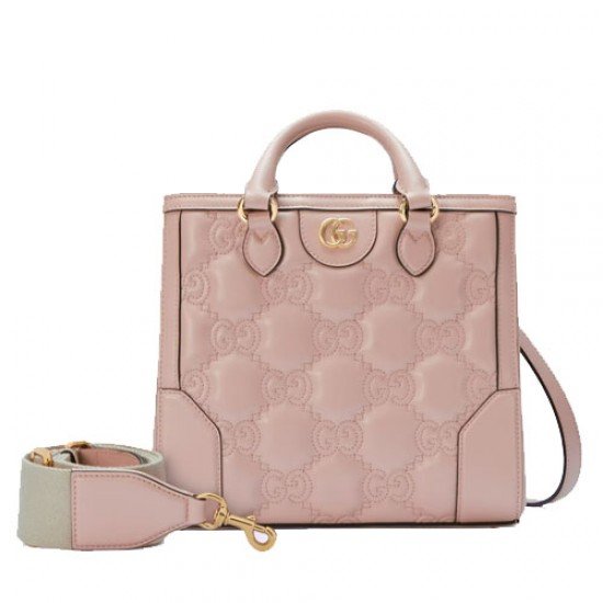 GG matelasse mini top handle bag pink