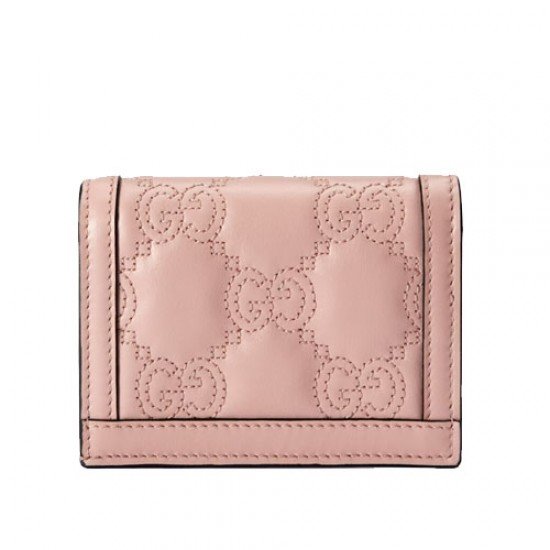 GG Matelasse card case wallet pink