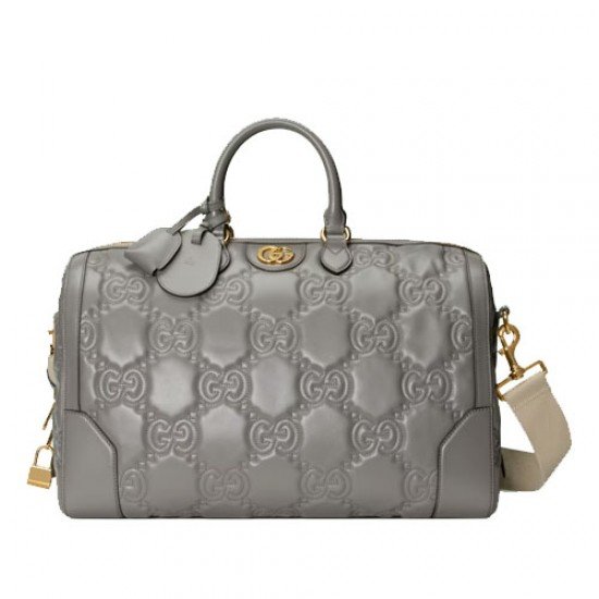 GG Matelasse leather medium duffle grey