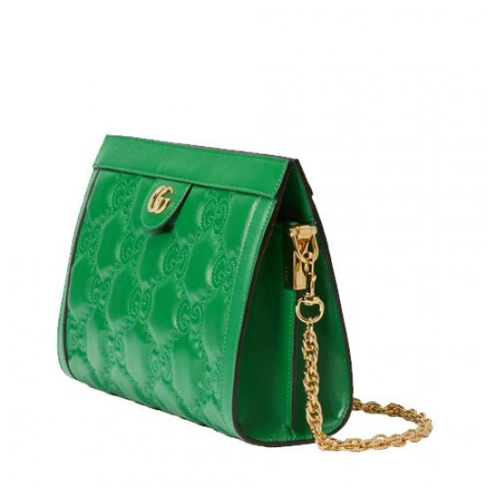 GG Matelasse leather small bag green