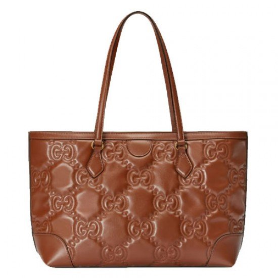 GG Matelasse leather medium tote brown