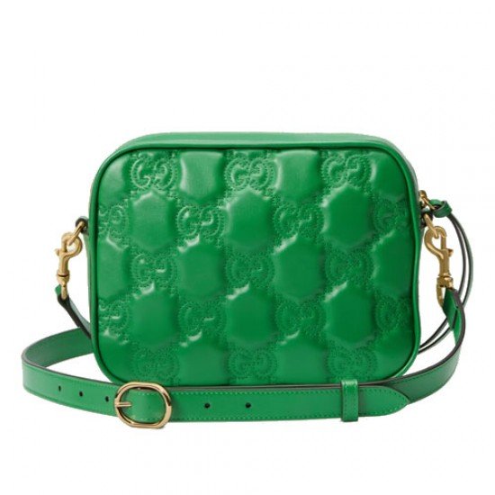 GG Matelasse leather small bag green