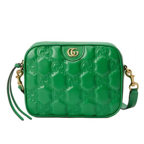 GG Matelasse leather small bag green