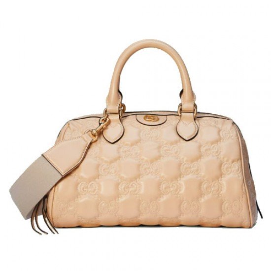 GG Matelasse leather medium bag Beige