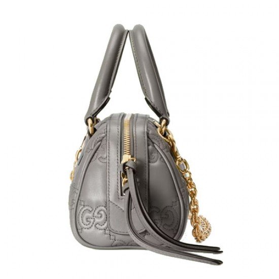 GG Matelasse leather mini bag grey