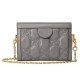 GG Matelasse leather mini bag grey