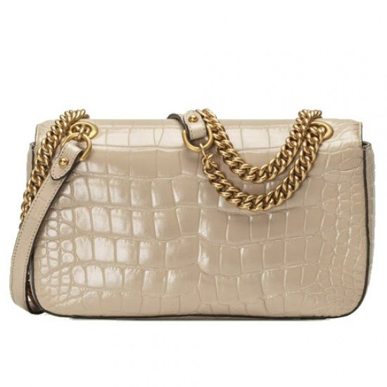 GG Marmont small crocodile shoulder bag