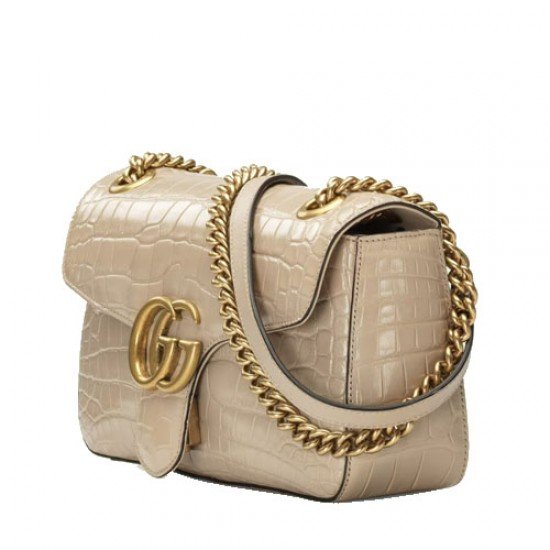 GG Marmont small crocodile shoulder bag