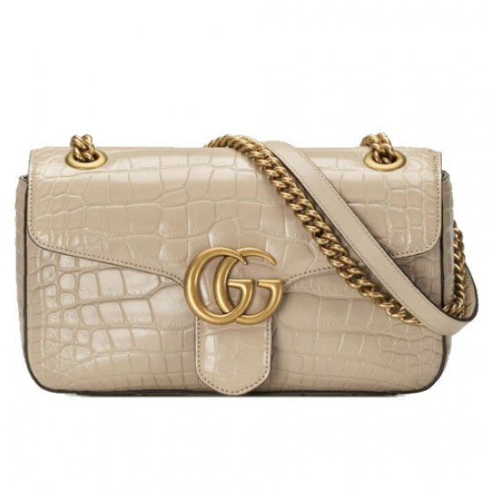 GG Marmont small crocodile shoulder bag