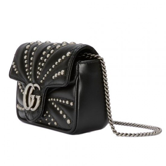 GG Marmont super mini bag black rivet