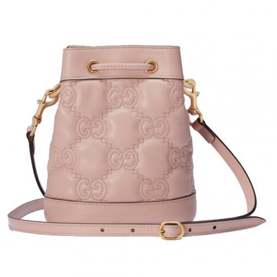 GG Matelasse bucket bag pink