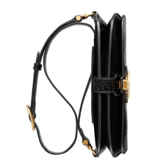 Gucci Blondie crocodile belt bag black