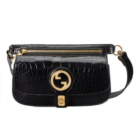 Gucci Blondie crocodile belt bag black