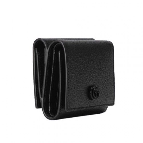 GG Marmont tri-fold wallet black