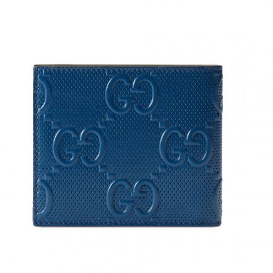 GG embossed wallet blue