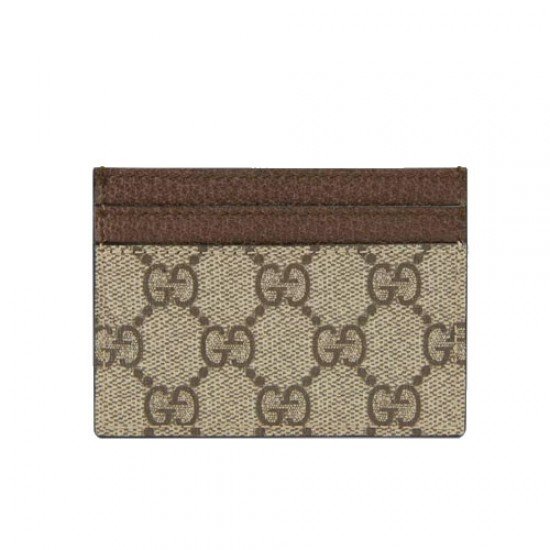 Ophidia GG card case Beige ebony GG