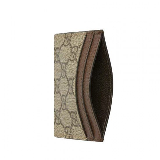 Ophidia GG card case Beige ebony GG