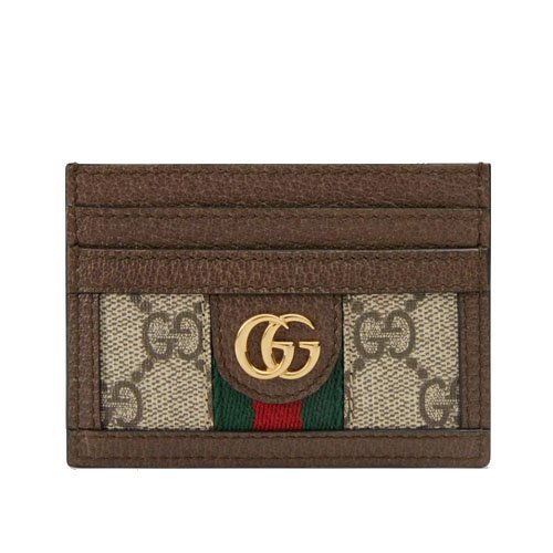 Ophidia GG card case Beige ebony GG