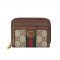 Ophidia GG card case wallet Beige ebony