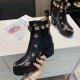 Ankle Boots Black Leather Bees