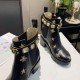 Ankle Boots Black Leather Bees