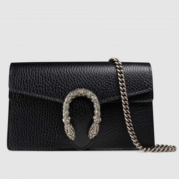 Black Dionysus Leather Super Mini Bag