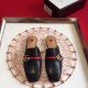 Black Leather Signature Slippers