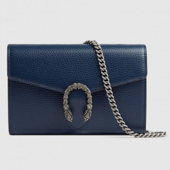 Blue Dionysus Mini Chain Leather Bag