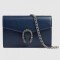 Blue Dionysus Mini Chain Leather Bag