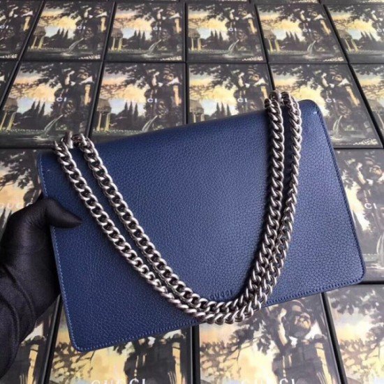 Blue Dionysus Small Leather Shoulder Bag