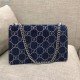 Blue DionysusVelvet Small Shoulder Bag GG