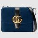 Blue Suede Arli Medium Shoulder Bag