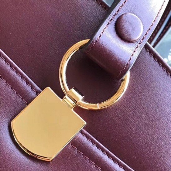 Burgundy Arli Large Top Handle Leather Bag