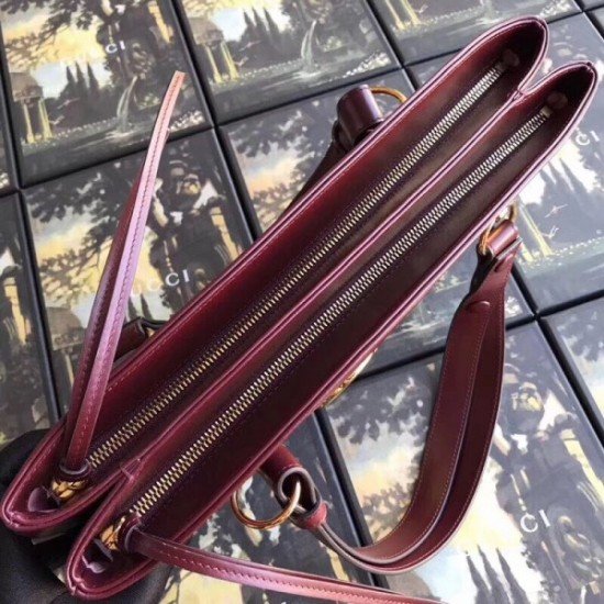 Burgundy Arli Large Top Handle Leather Bag