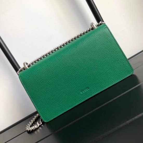 Dionysus Small Shoulder Bag In Green Leather