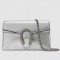 Dionysus Super Mini Bag In Silver Lame Leather