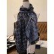 GG Jacquard Pattern Knitted Scarf Black/Grey