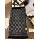 GG Jacquard Pattern Knitted Scarf Black/Grey