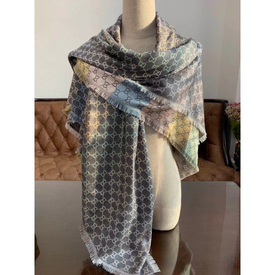 GG Jacquard Shawl With Lame Details