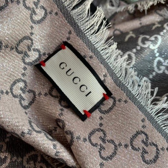 GG Jacquard Shawl With Lame Details