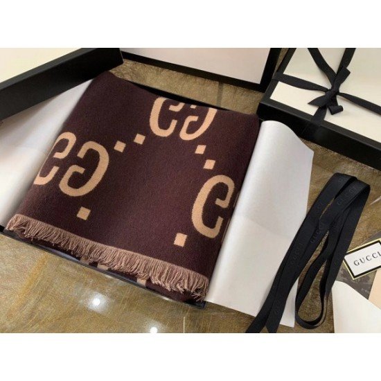 GG Jacquard Wool Silk Scarf