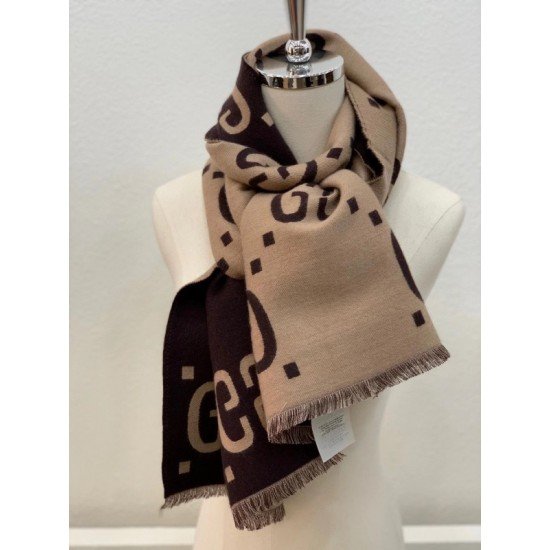 GG Jacquard Wool Silk Scarf