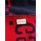 GG Jacquard Wool Silk Scarf Blue/Red