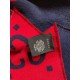 GG Jacquard Wool Silk Scarf Blue/Red