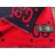 GG Jacquard Wool Silk Scarf Blue/Red